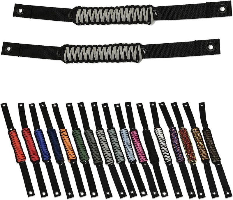 IAG Performance IAG Paracord Grab Handle 2-Piece Set for Ford Bronco 2021-2024+ (Silver) - Image 1